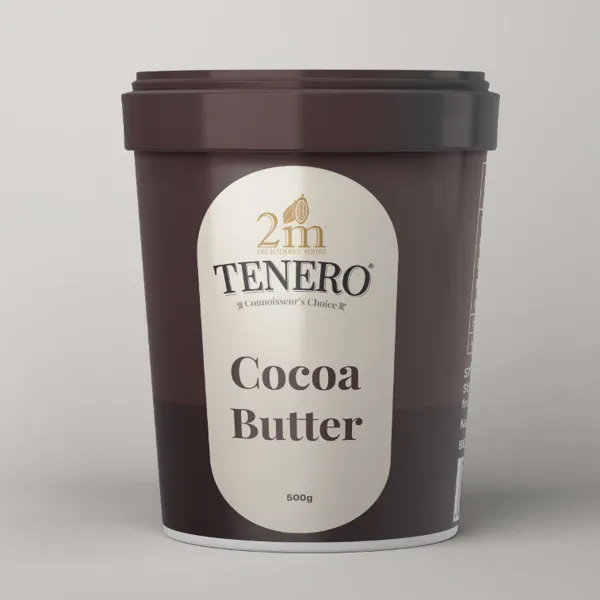 2M Tenero Cocoa Butter tub — packaging design by Chachir
