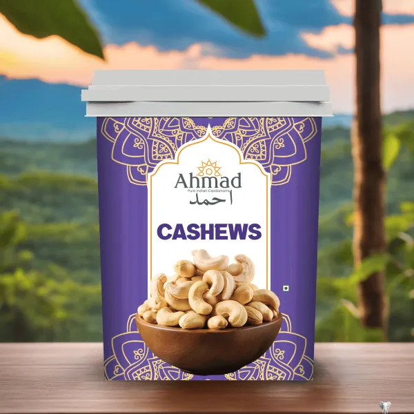 Ahmad Cashews tub — packaging design by Chachir
