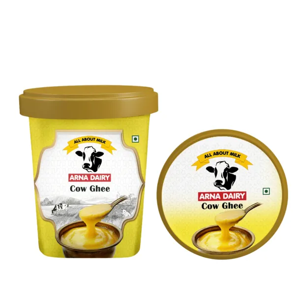 Arna Dairy Cow Ghee tub — packaging design by Chachir