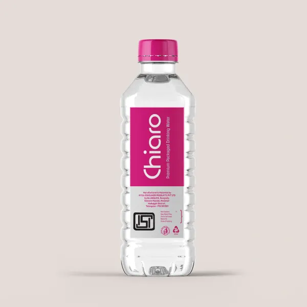 Chiaro drinking water bottle — packaging design by Chachir