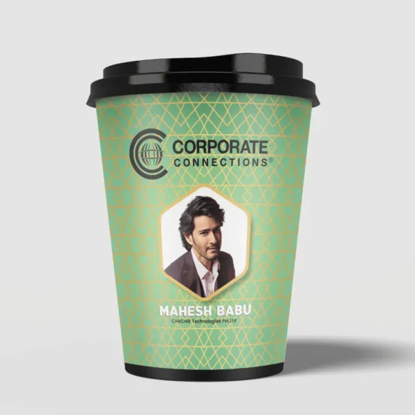 Corporate Connections cup (green) — packaging design by Chachir