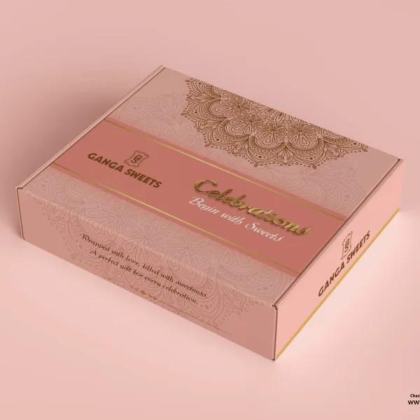 Ganga Sweets Celebrations box — packaging design by Chachir