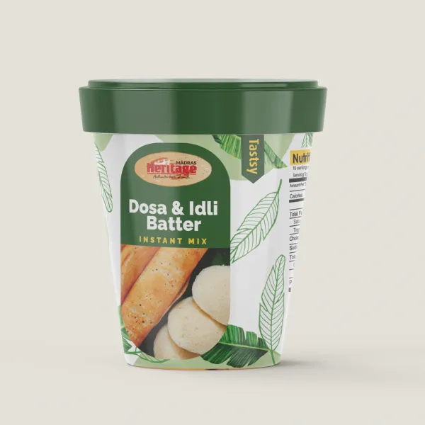 Heritage Dosa & Idli Batter tub — packaging design by Chachir