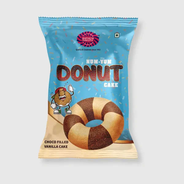 Karachi Bakery Num-Yum Donut Cake wrapper — packaging design by Chachir