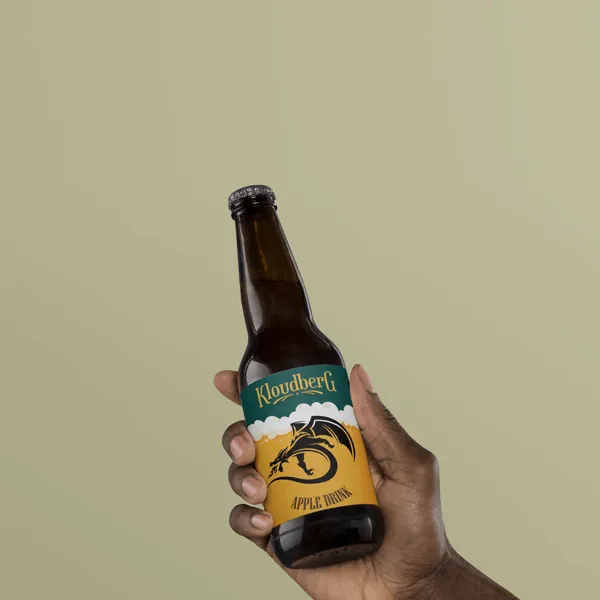 Kloudberg Apple Brown beer bottle — packaging design by Chachir