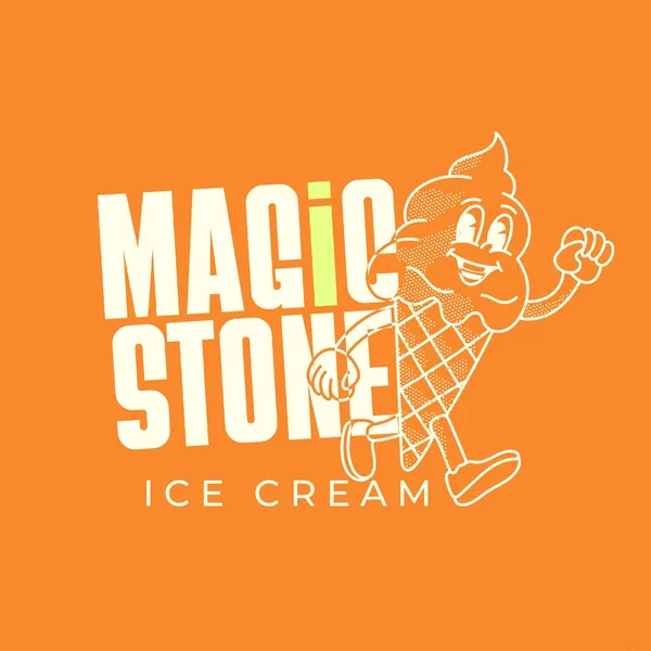 Magic Stone ice cream logo design by Chachir