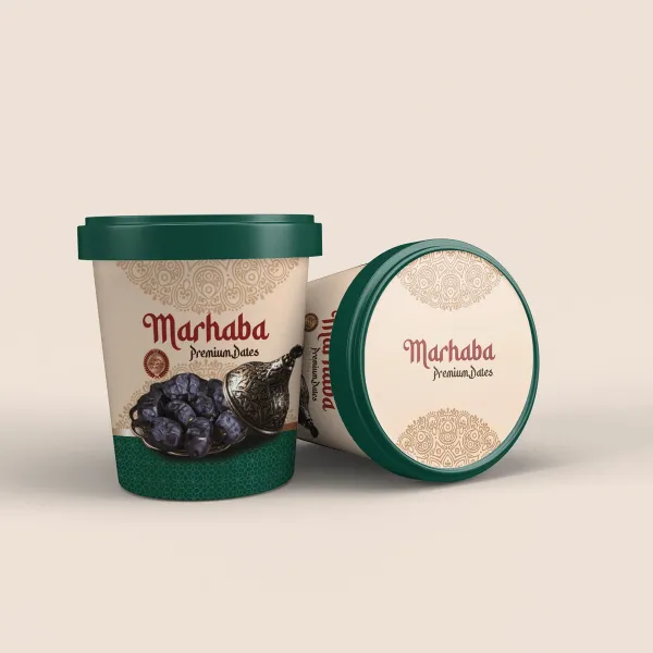 Marhaba Premium Dates tub — packaging design by Chachir