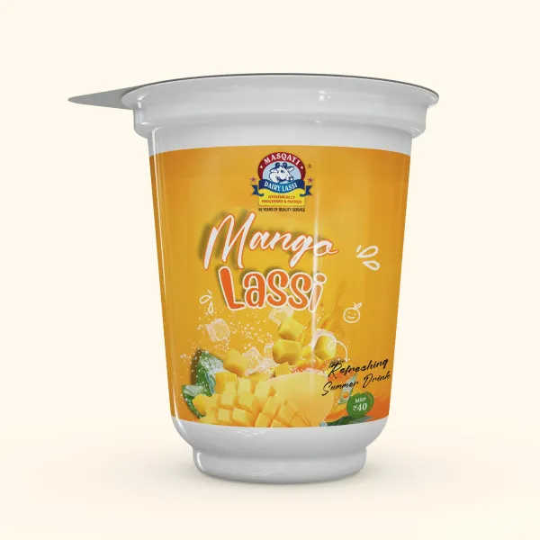 Masqati Mango Lassi cup — packaging design by Chachir