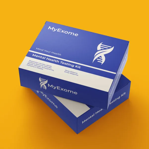 MyExome Mental Health Testing Kit box — packaging design by Chachir