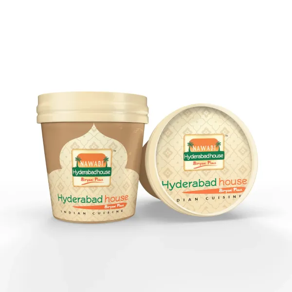 Nawabi Hyderabad House tub — packaging design by Chachir