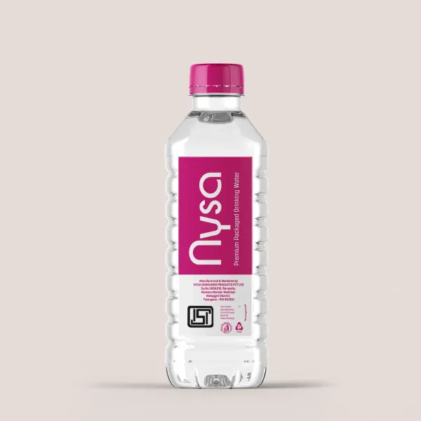 Nysa drinking water bottle — packaging design by Chachir