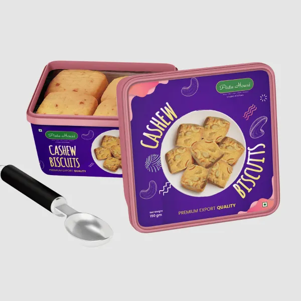 Pista House Cashew Biscuits tin — packaging design by Chachir