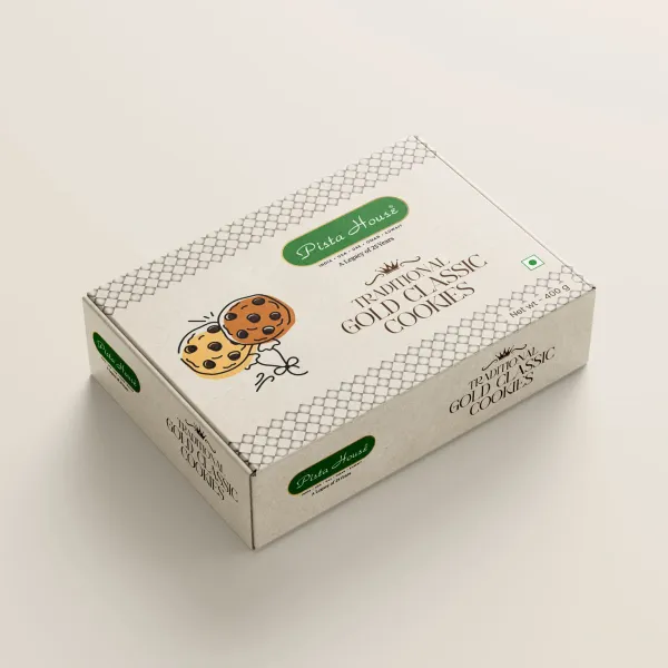 Pista House Gold Classic Cookies box (white) — packaging design by Chachir