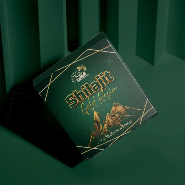 Shilajit Gold Resin box — packaging design by Chachir
