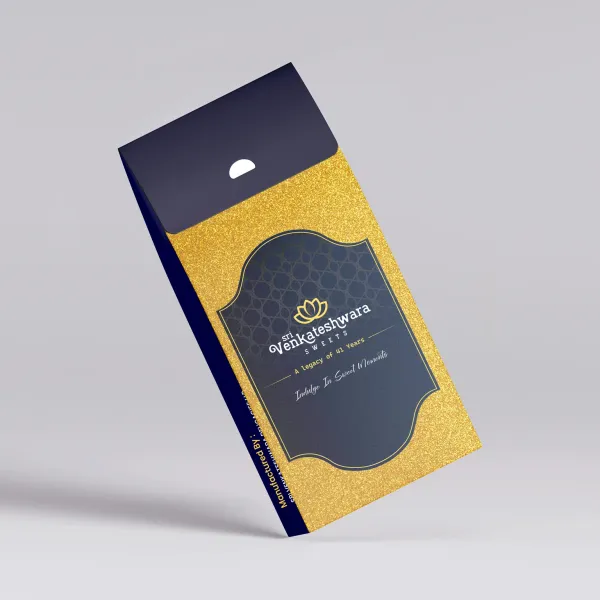 Sri Venkateshwara Sweets box — packaging design by Chachir