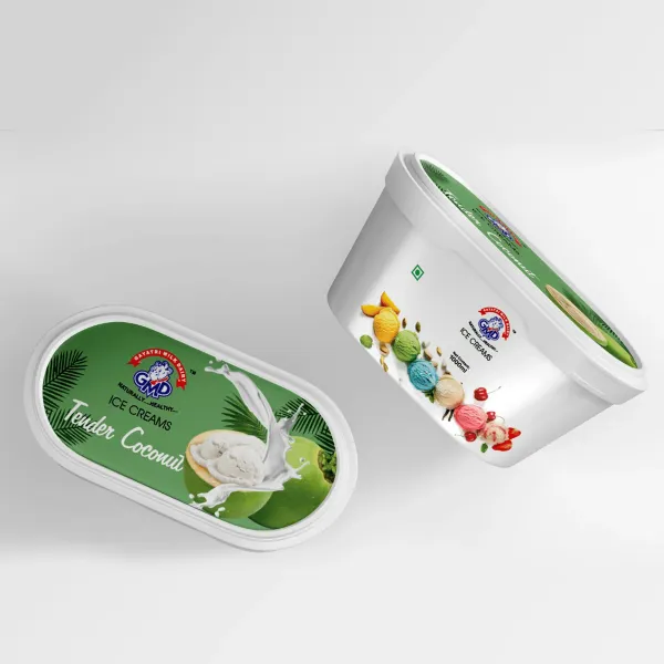 Tender Coconut ice cream tub (angle 2) — packaging design by Chachir