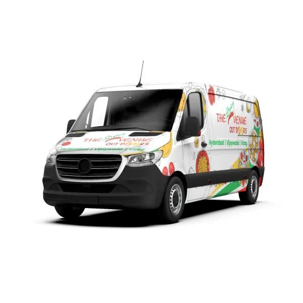 The Spicy Venue delivery van wrap — packaging design by Chachir