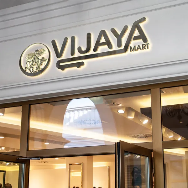 Vijaya Mart supermarket logo design by Chachir