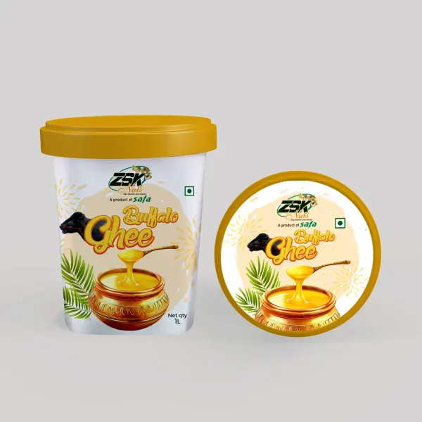 ZSK Buffalo Ghee tub — packaging design by Chachir