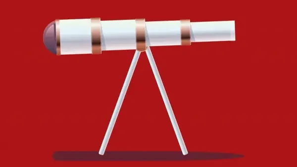 Animated telescope looking ahead